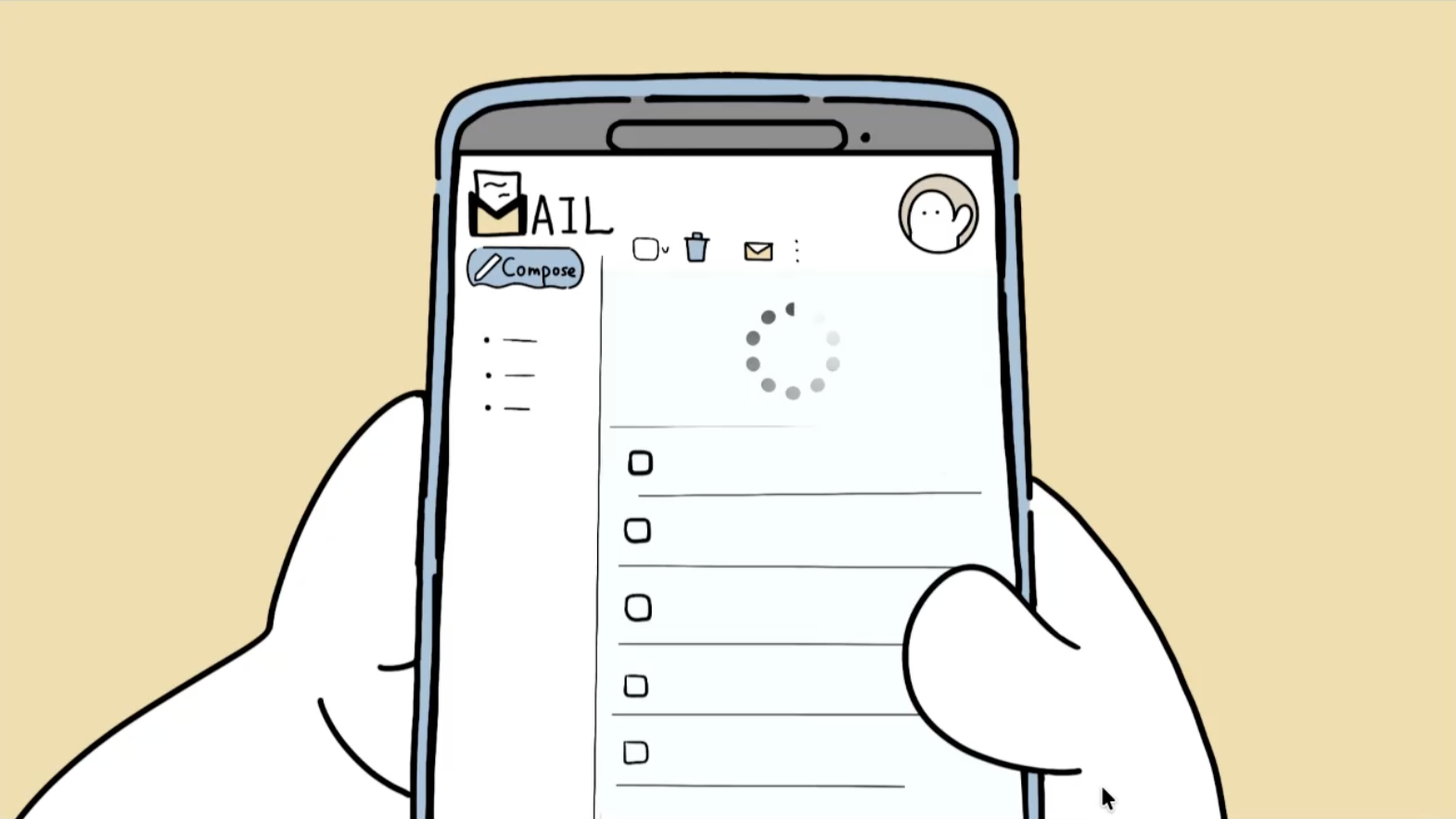Chapter Two email checking screen