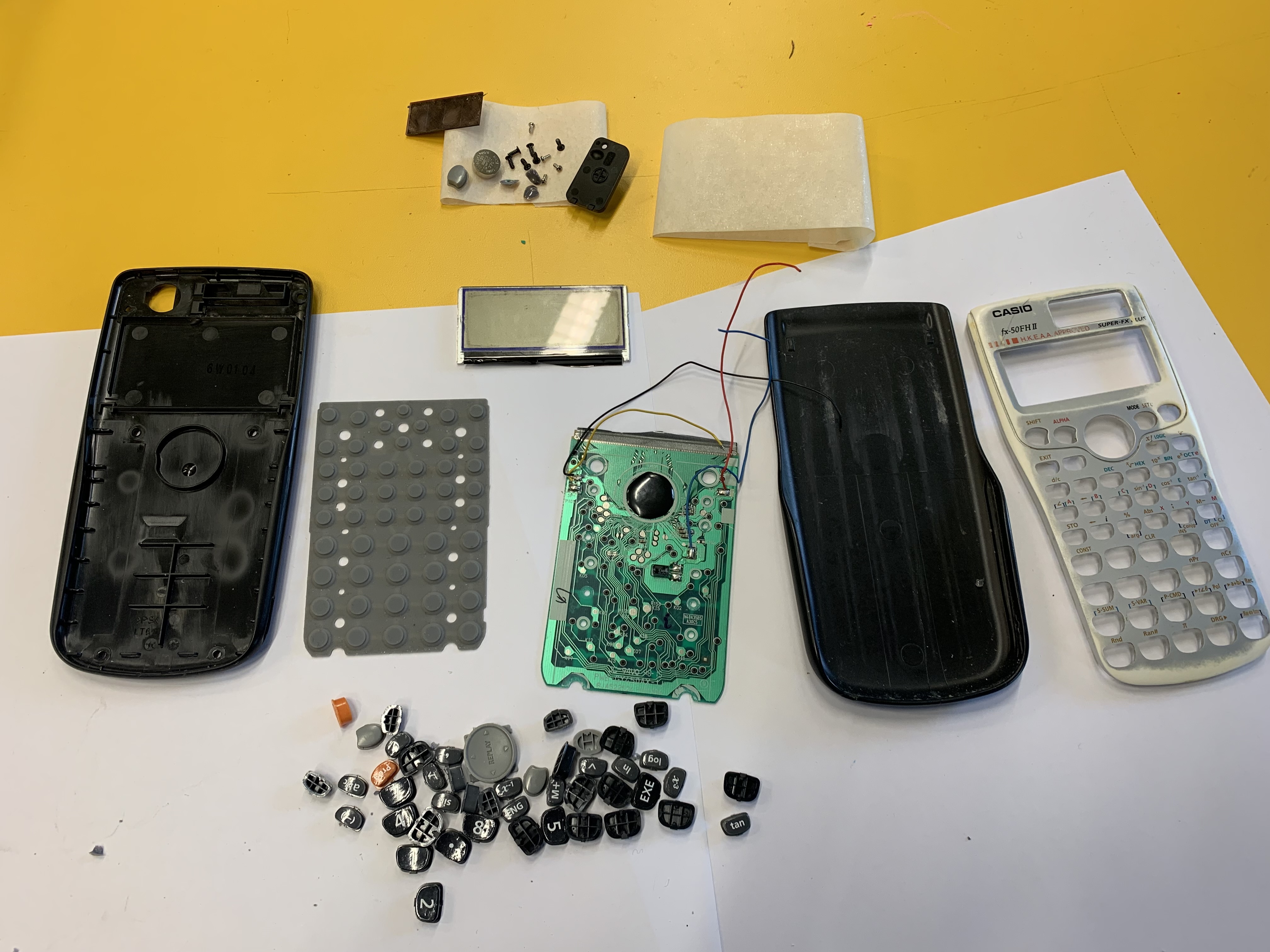 Deconstructed calculator components